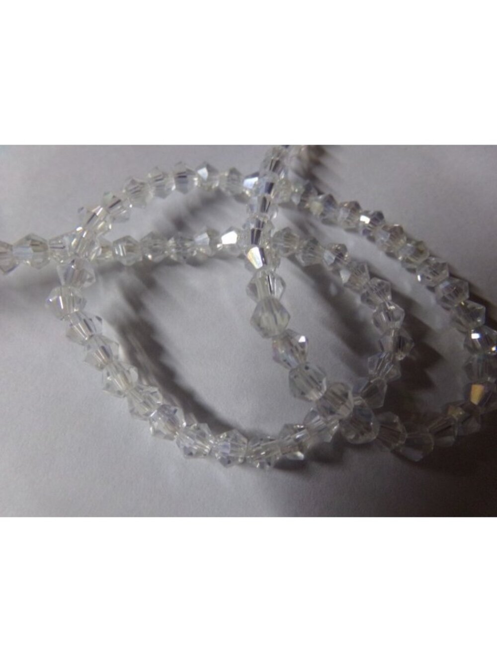 1 Strand Clear AB Color Plated Bicone Glass Beads